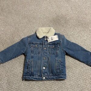 Mango Kids Shearling Denim Jacket
